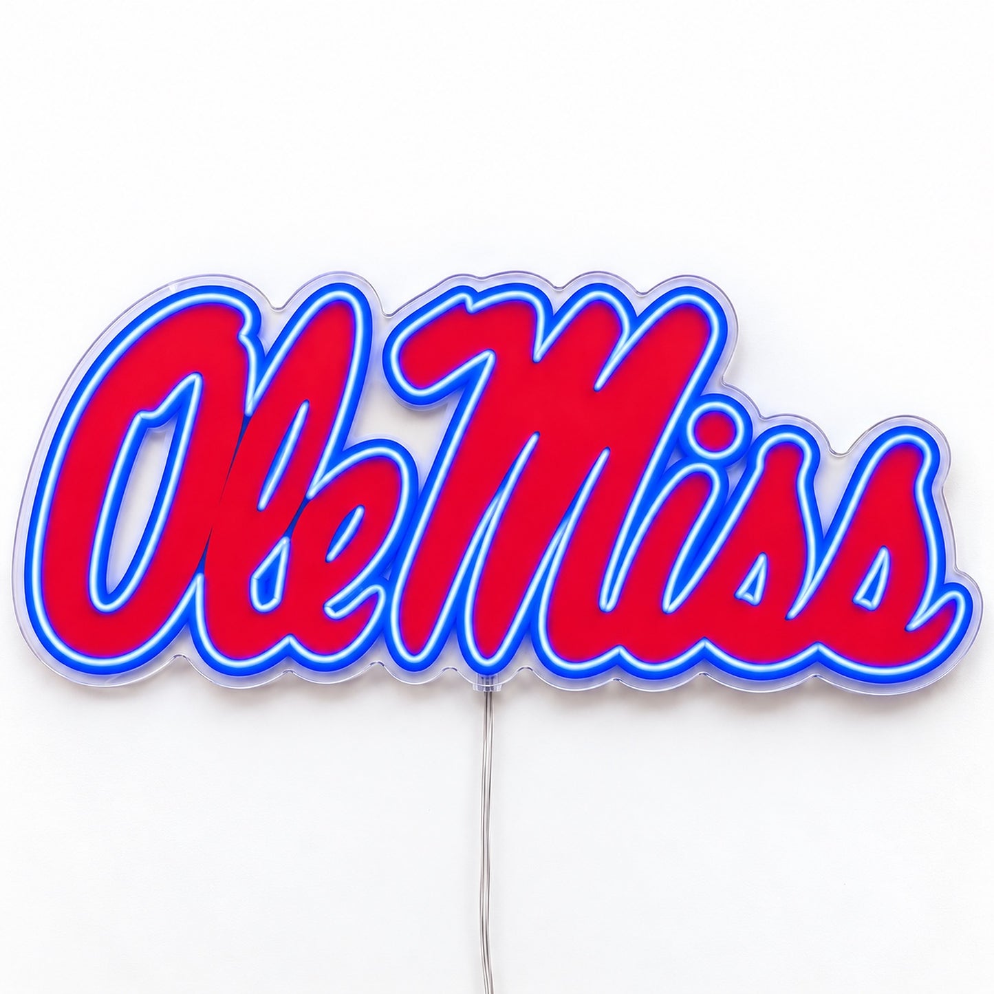 Ole Miss LED neon sign in red and blue script