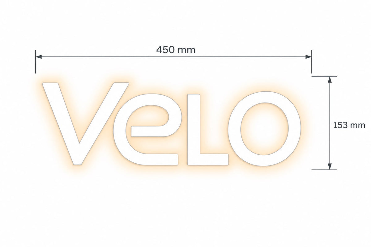 Custom design: VELO backlit 3D letters