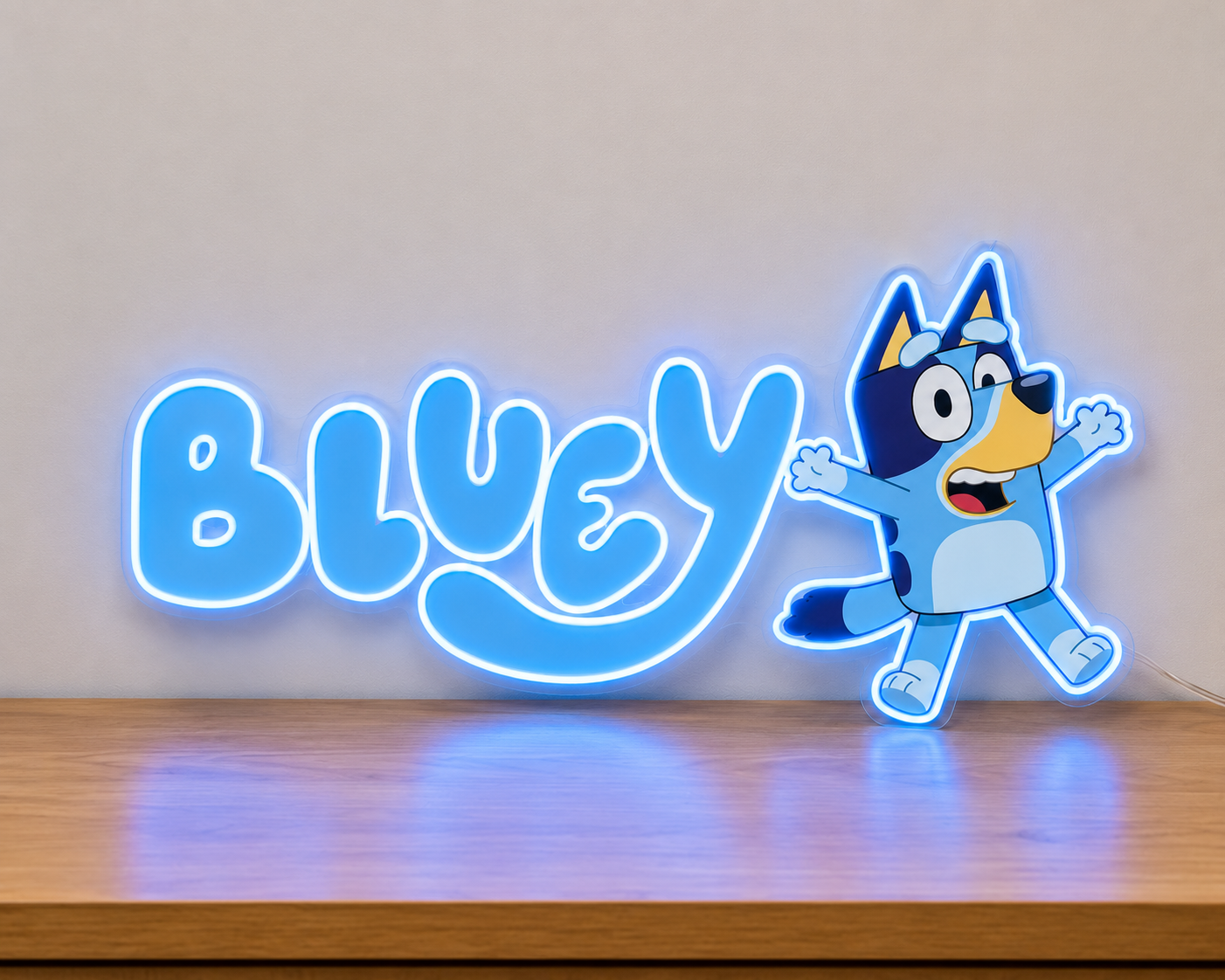 Bluey LED Neon Sign Kids Bedroom Playroom Nursery Wall Decor Bluey Fan Gift