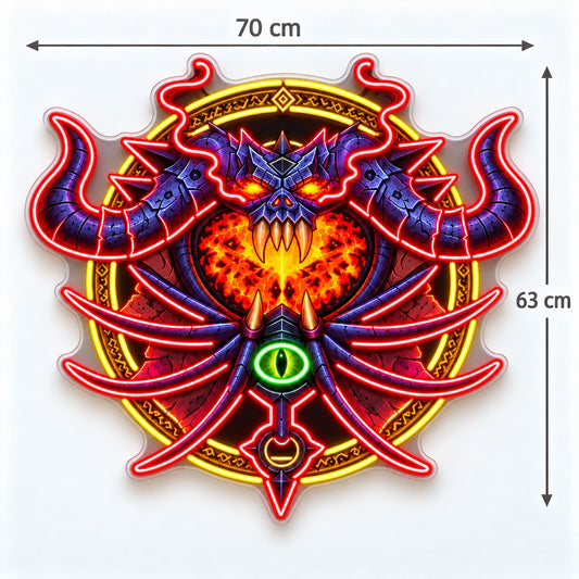 Custom Design: 2 x UV & Neon, dragon sign measuring 70 cm wide by 63 cm high