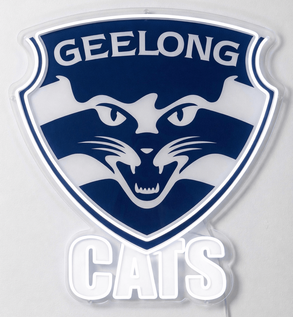 Geelong LED Neon Sign (AFL Inspired Cats Logo) - Neon Lanes