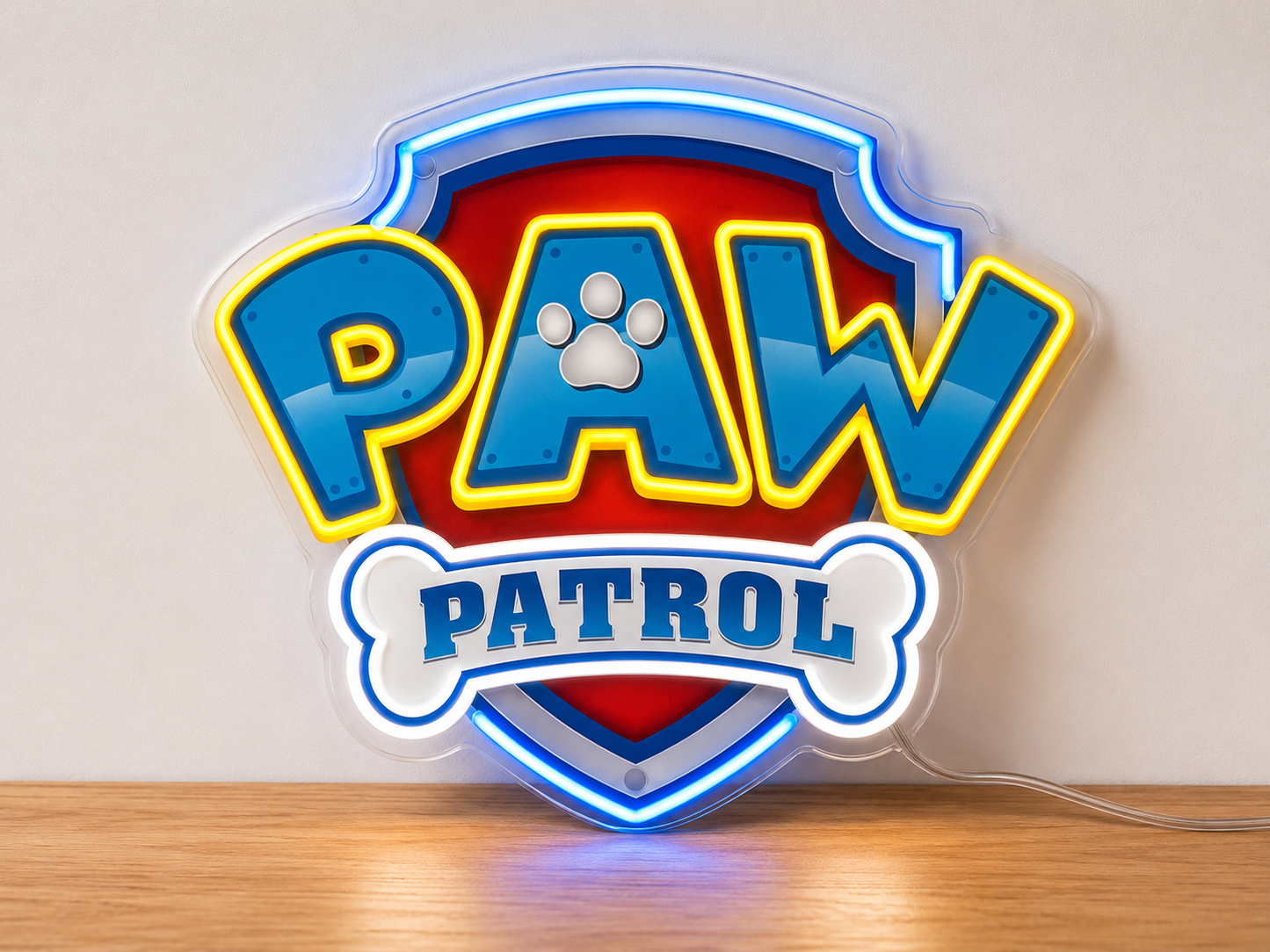 Paw Patrol LED Neon Sign Kids Bedroom Playroom Nursery Wall Decor Paw Patrol Fan Gift