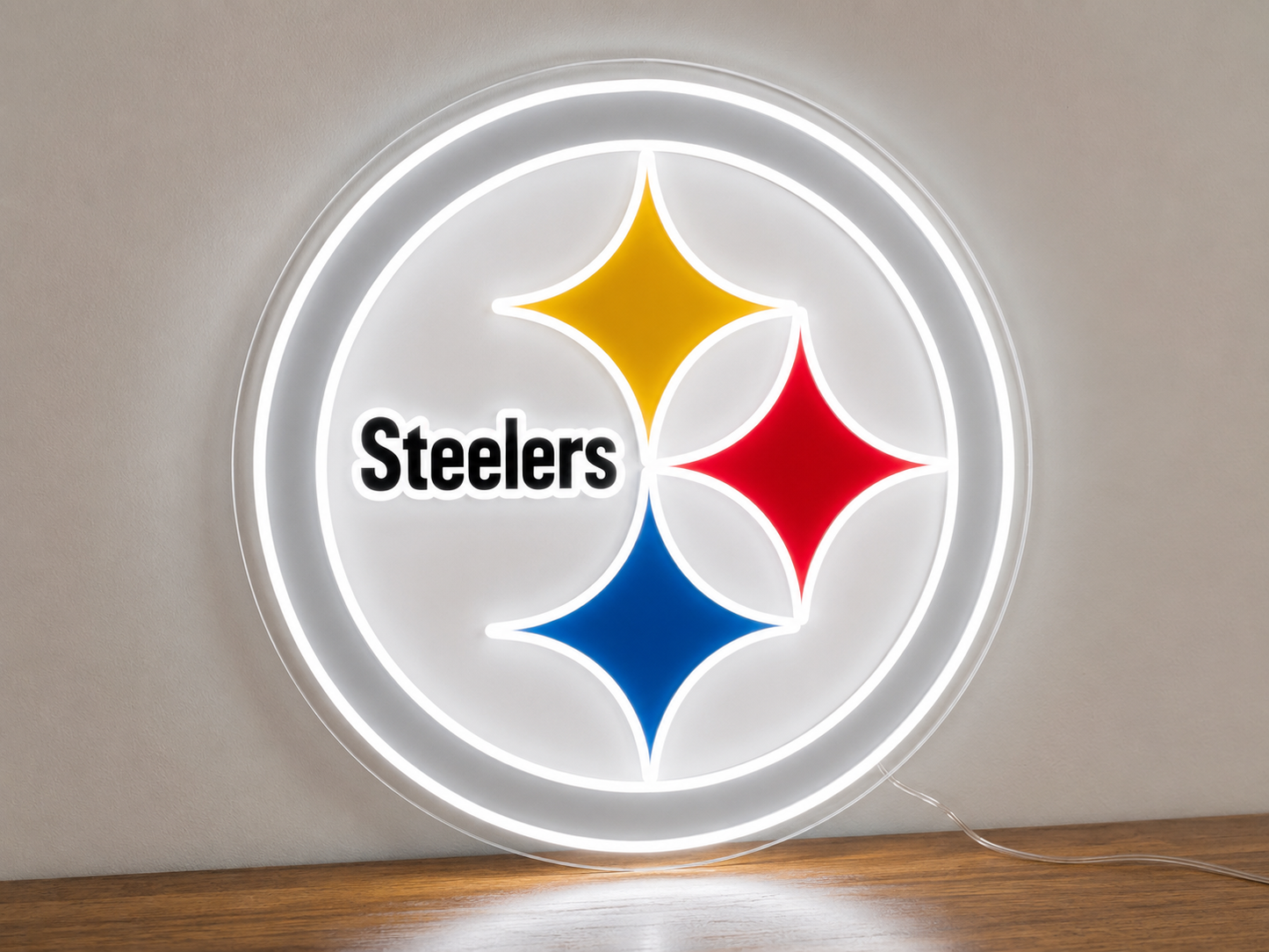 Pittsburgh Steelers Script LED Neon Sign NFL Game Room Man Cave Sports Wall Decor Fan Gift