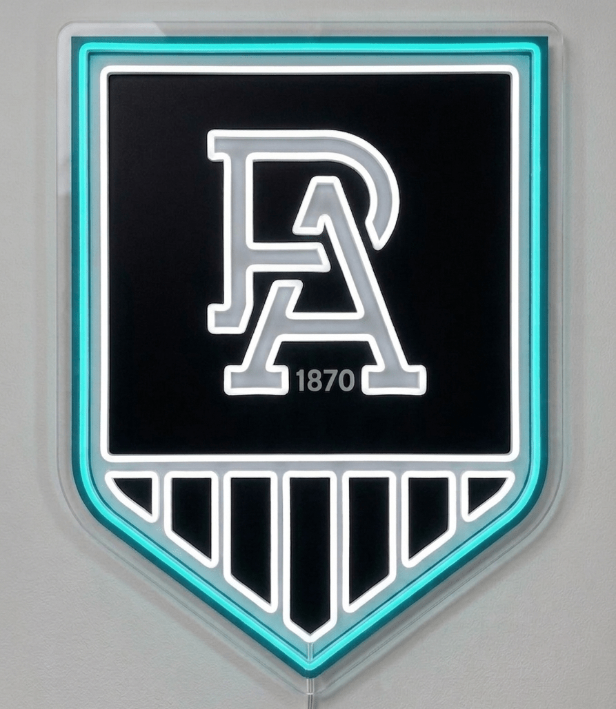 Port Adelaide Power Inspired LED Neon Sign - Neon Lanes