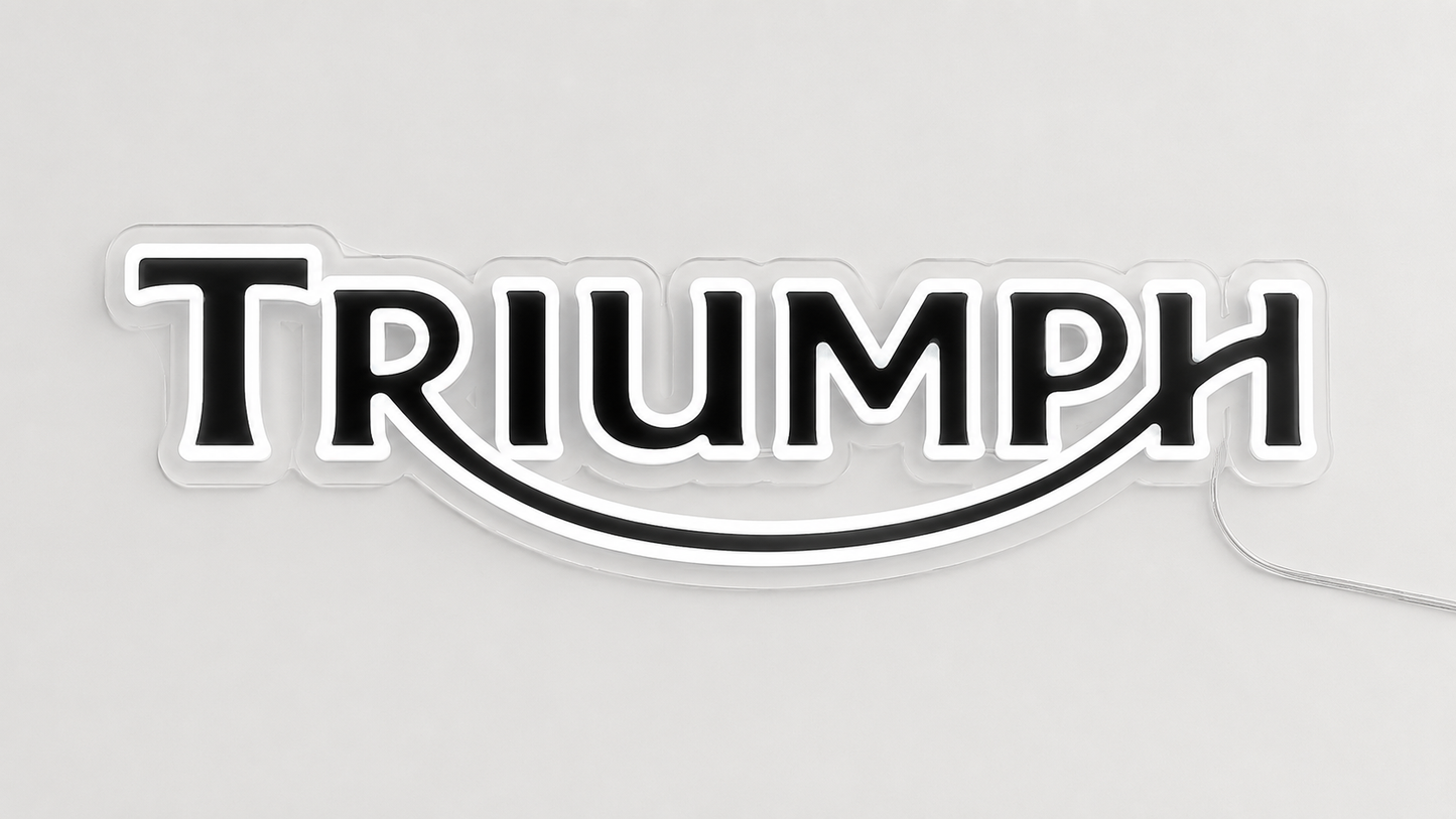 Triumph LED Neon Sign Garage Man Cave British Motorcycle Fan Wall Decor Gift