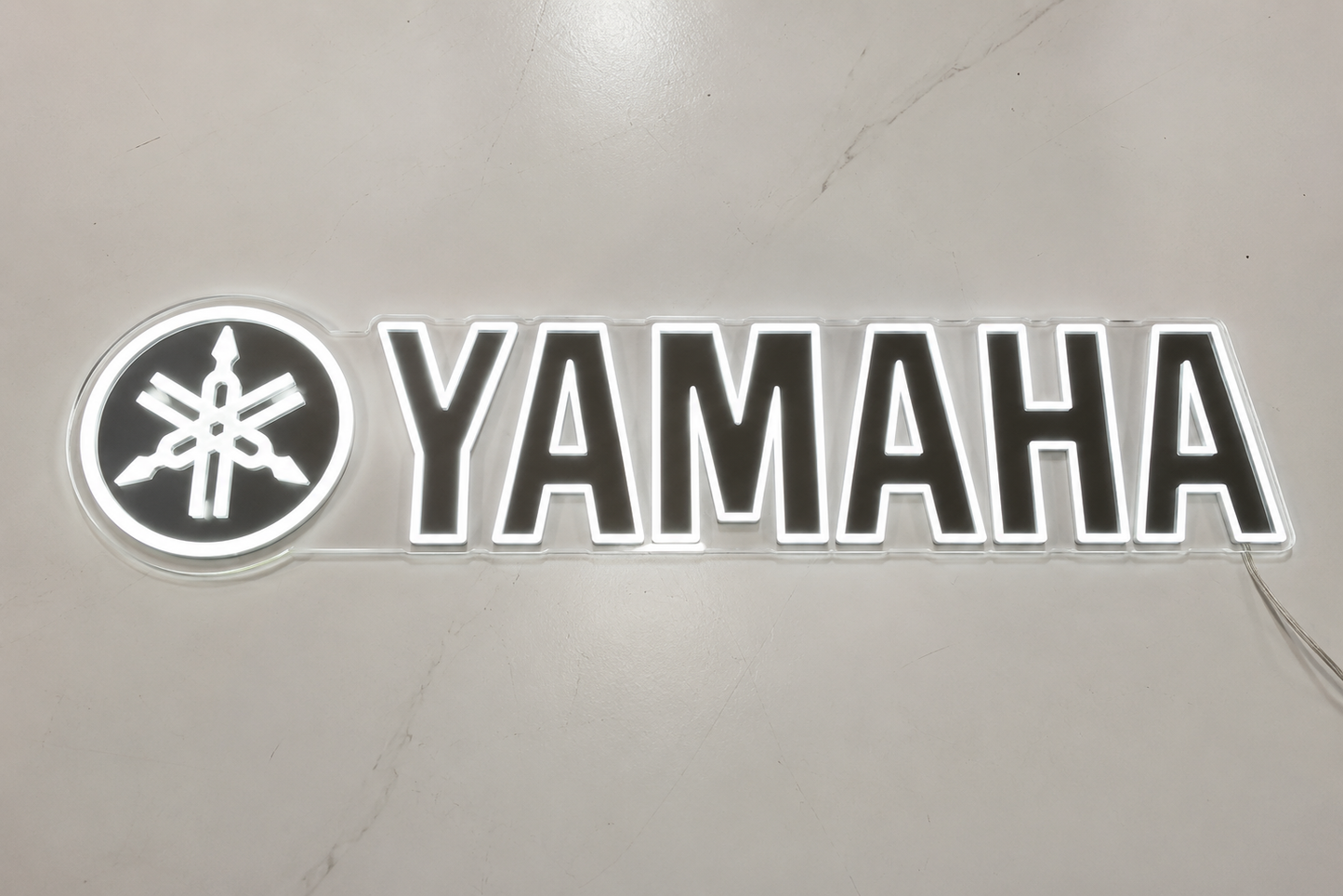 Yamaha Black LED Neon Sign Garage Man Cave Motorcycle Fan Wall Decor Gift