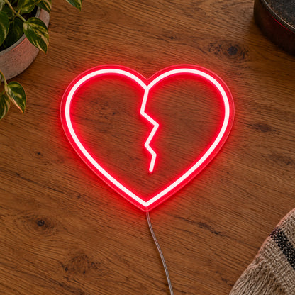 Broken Heart LED Neon Light Sign product photo 2