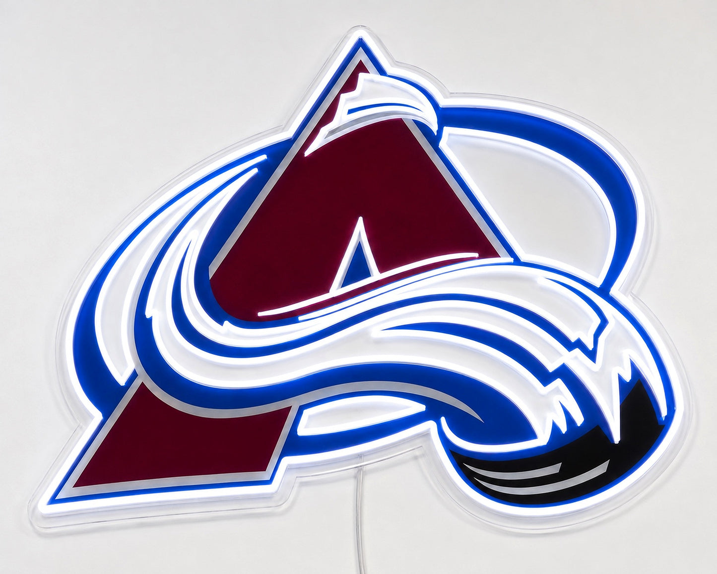 Colorado Avalanche LED neon sign in burgundy, blue and white