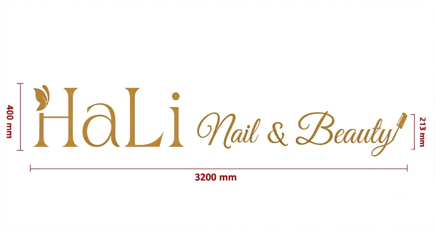 Custom design: Gold metallic 3D backlit