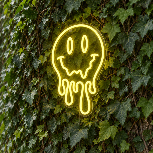 Melting Smiley Face LED Neon Light Sign product photo 1