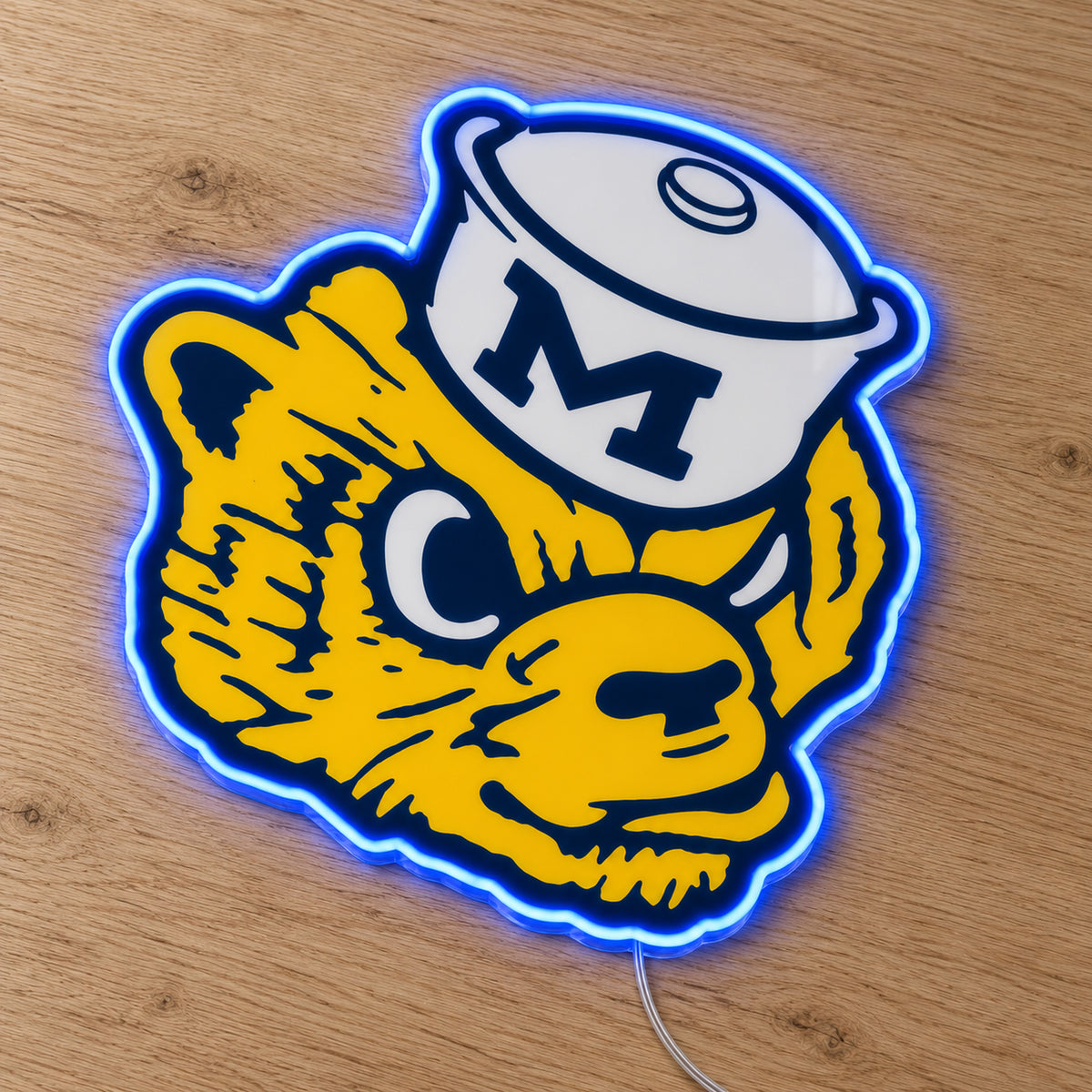 Michigan Wolverines Retro Mascot LED Neon Sign product photo 2