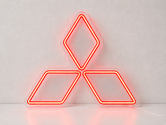 Mitsubishi Logo Neon Sign Diamonds