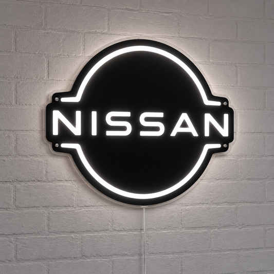 Black Nissan Logo Neon Sign