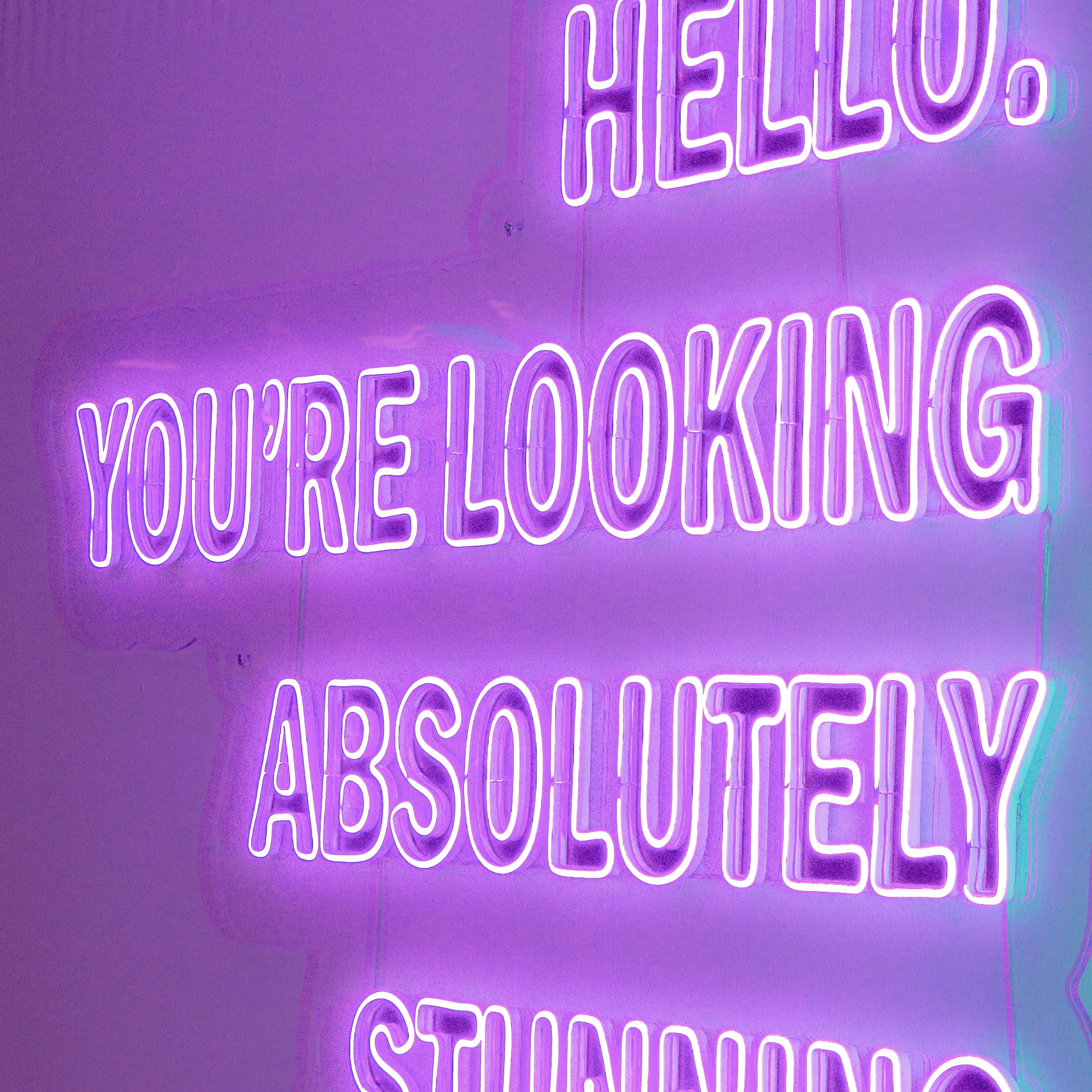 Purple LED Neon Sign inside The Velvet Lounge in Sydney