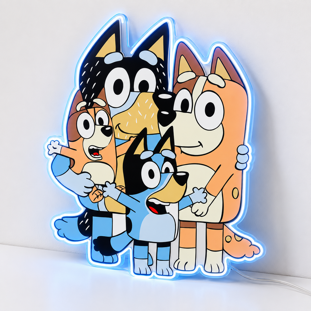 Bluey Blue LED Neon Sign Kids Bedroom Playroom Nursery Wall Decor Bluey Fan Gift