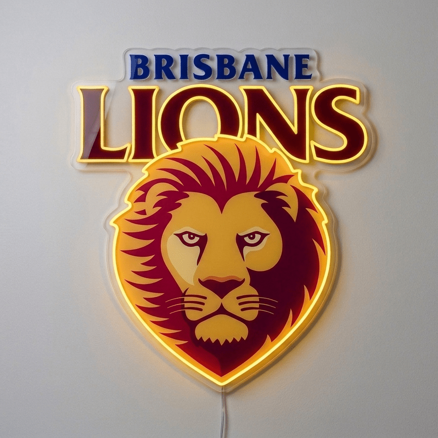 Brisbane Lions Inspired LED Neon Sign - Neon Lanes
