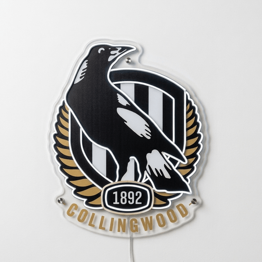 Collingwood LED Neon Sign (AFL Inspired Magpies Logo) - Neon Lanes