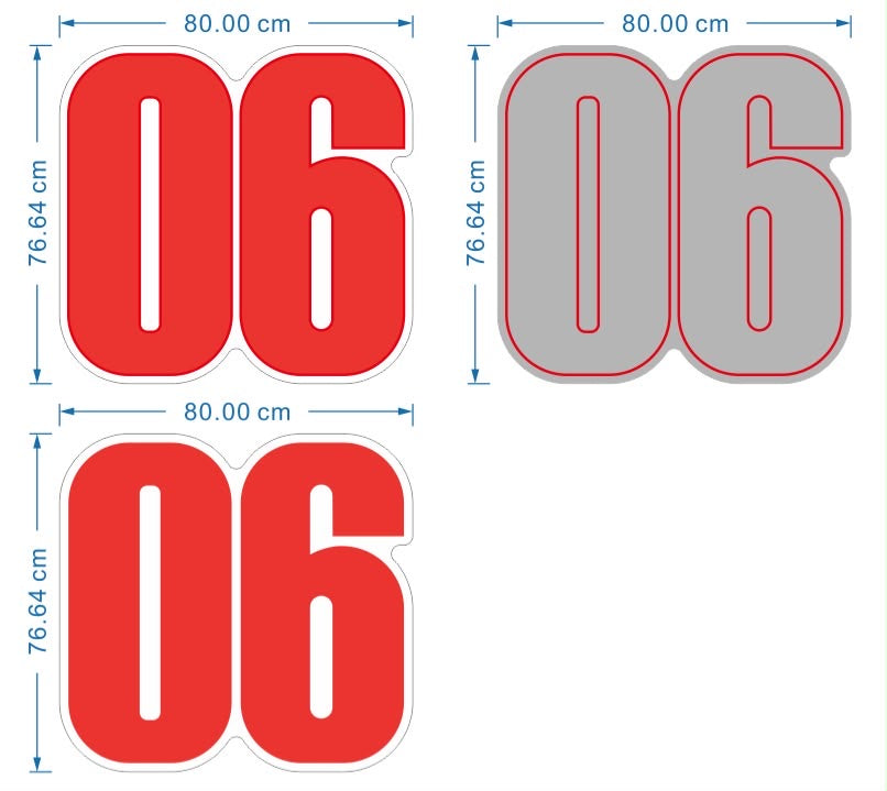 Custom Design 06 sign artwork measuring 80 cm wide by 76.64 cm high