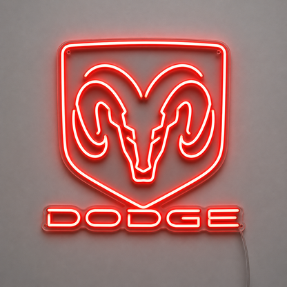 Dodge LED Neon Sign with DODGE Text Garage Man Cave Muscle Car Wall Decor