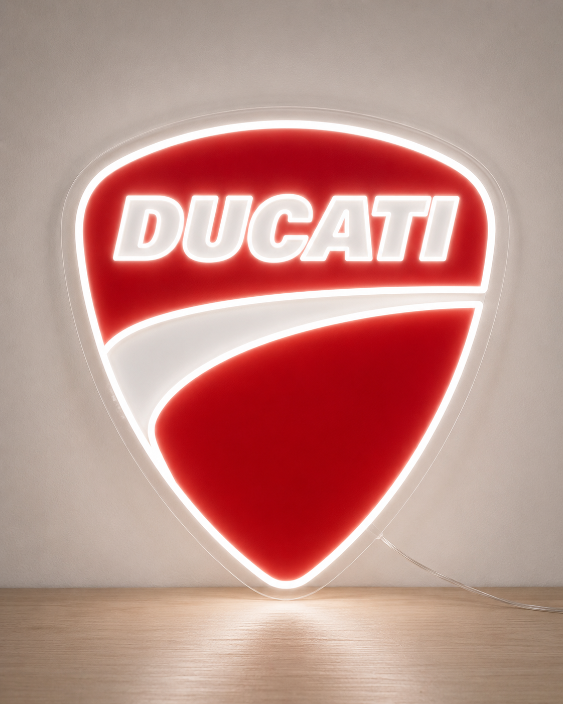 Ducati LED Neon Sign Garage Man Cave Italian Motorcycle Superbike Fan Wall Decor Gift