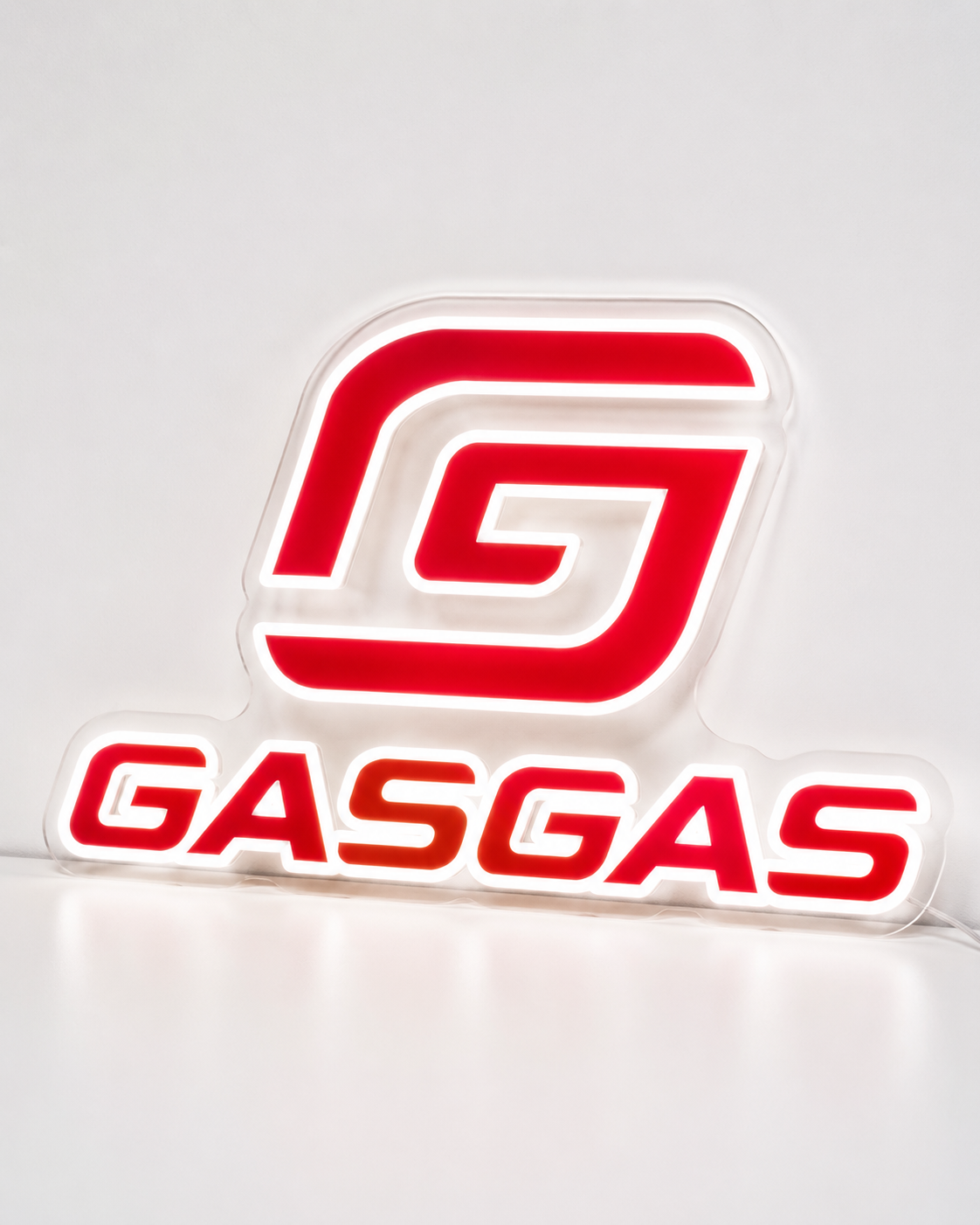 Gas Gas LED Neon Sign Garage Man Cave Off Road Dirt Bike Motorcycle Fan Wall Decor Gift