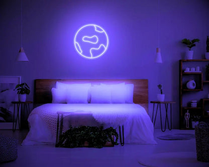 Globe LED Neon Light Sign - Neon Lanes