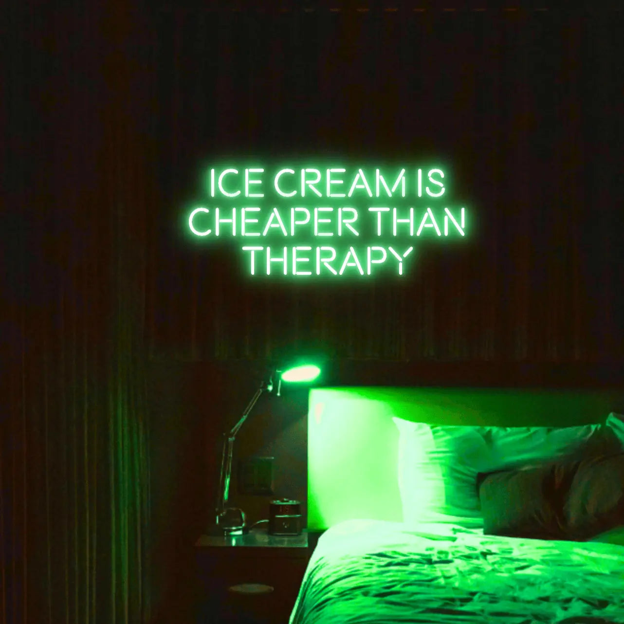 Ice Cream Is Cheaper Than Therapy LED Neon Light Sign - Neon Lanes