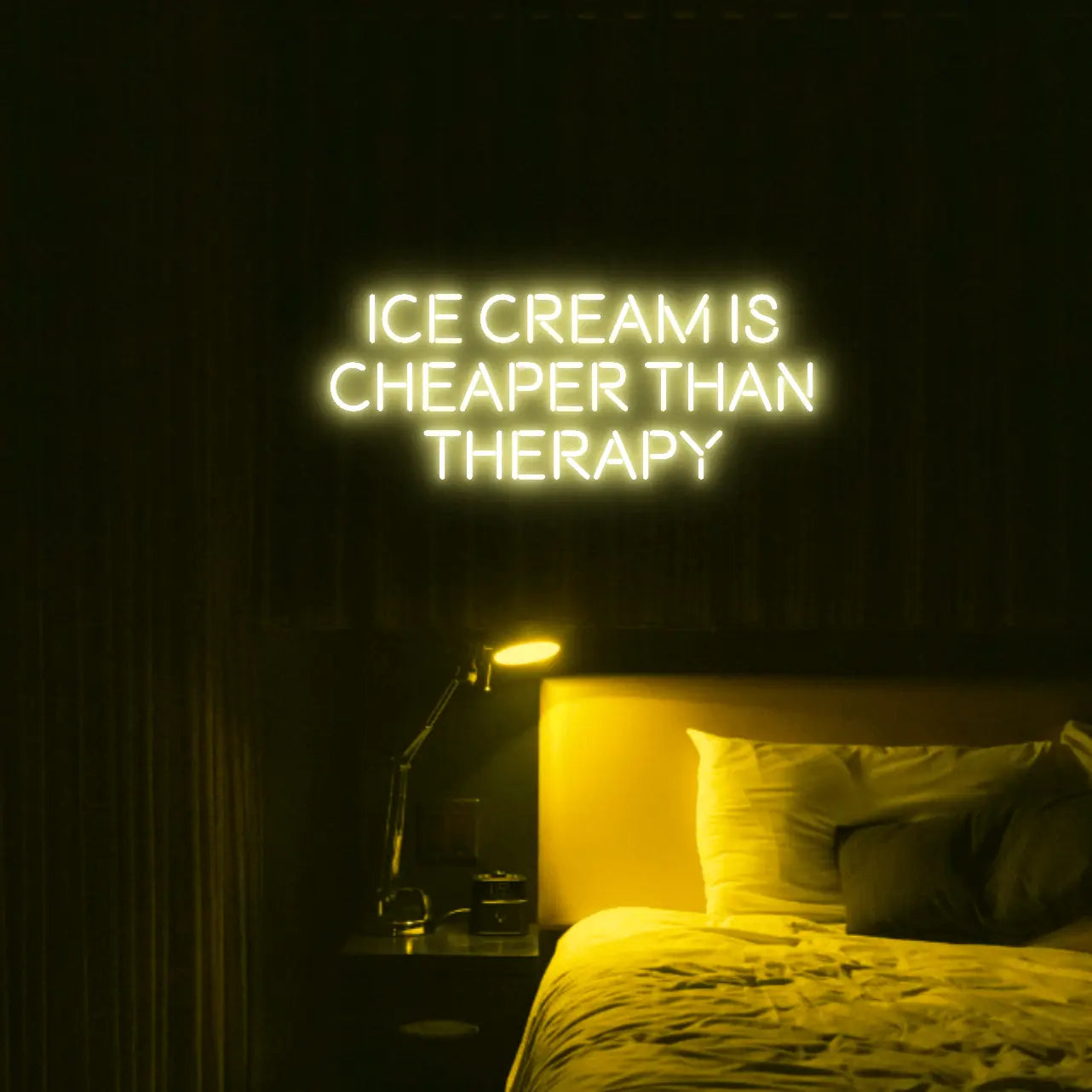 Ice Cream Is Cheaper Than Therapy LED Neon Light Sign - Neon Lanes