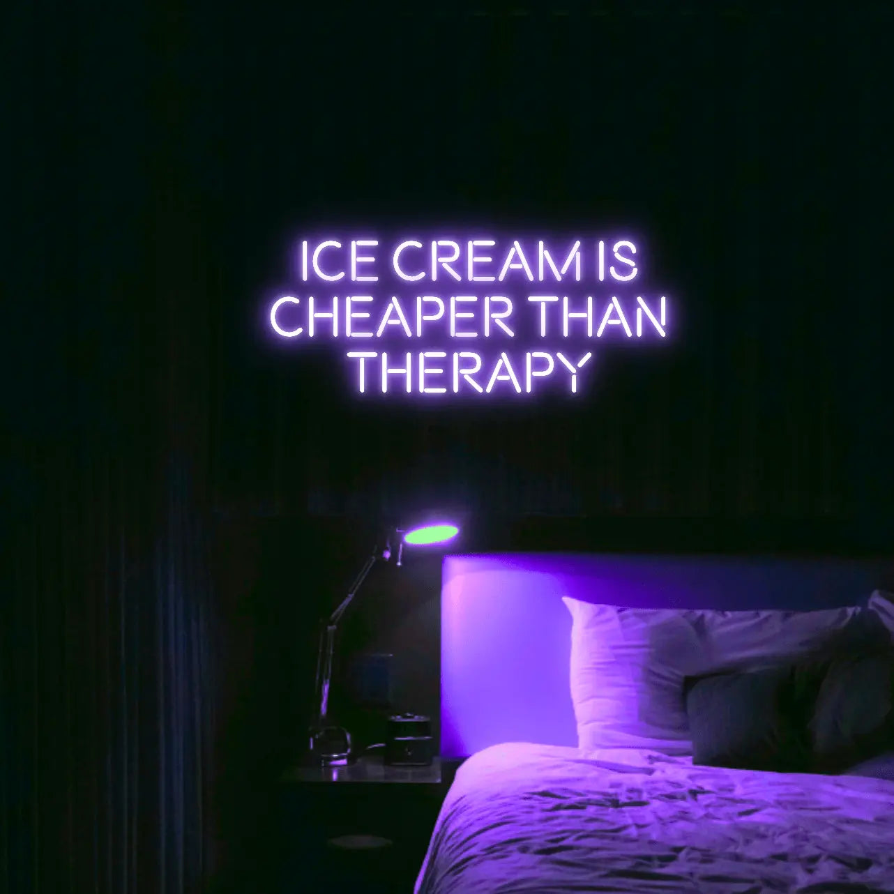 Ice Cream Is Cheaper Than Therapy LED Neon Light Sign - Neon Lanes