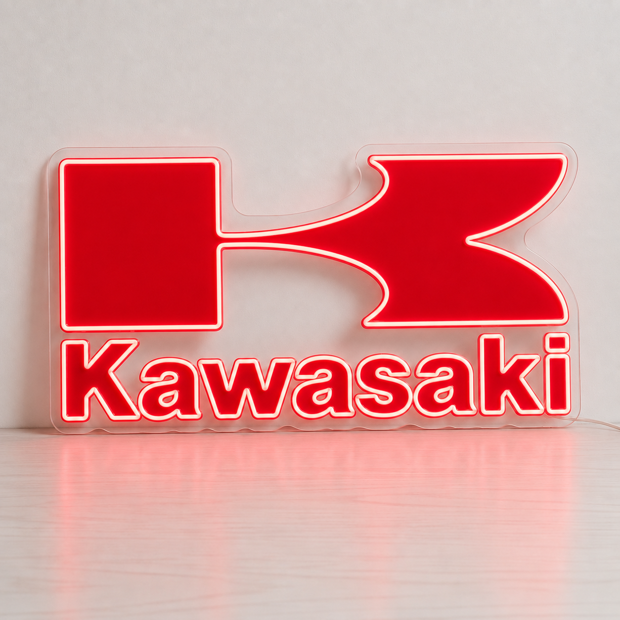 Kawasaki LED Neon Sign Garage Man Cave Motorcycle Fan Wall Decor Gift