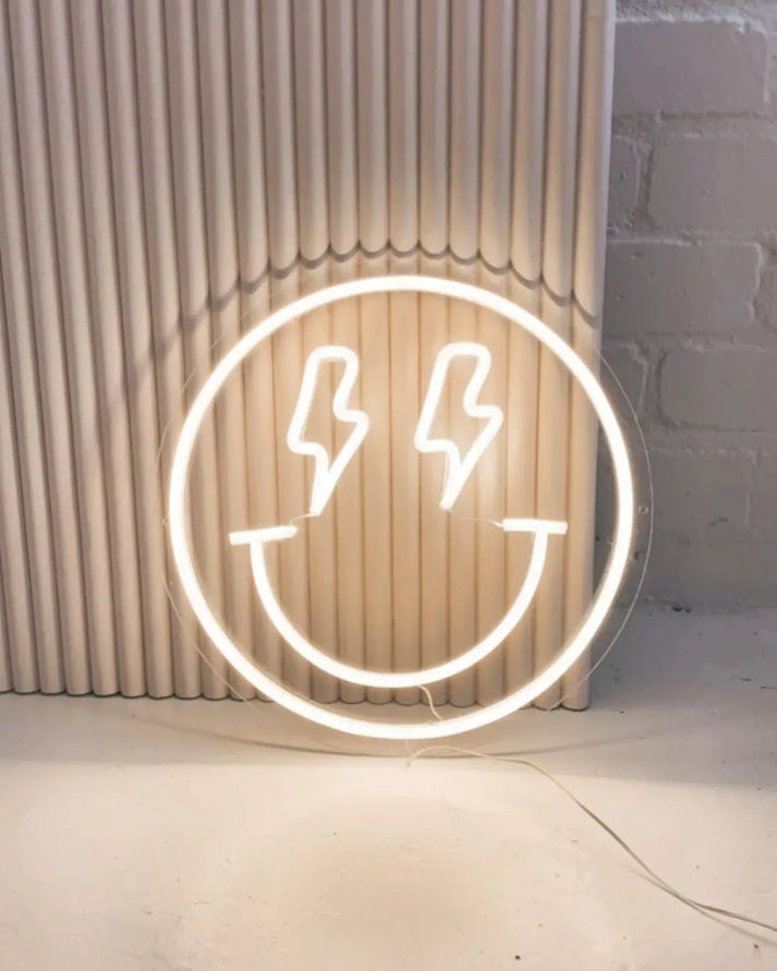 Lightning Smiley Face LED Neon Light Sign – Neon Lanes