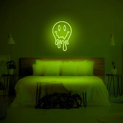 Melting Smiley Face LED Neon Light Sign - Neon Lanes