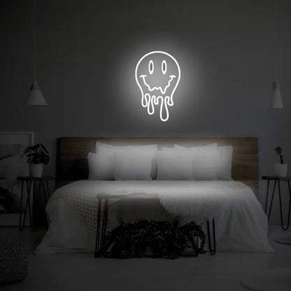 Melting Smiley Face LED Neon Light Sign - Neon Lanes