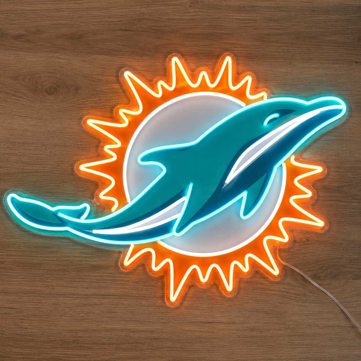 Miami Dolphins LED Neon Sign NFL Game Room Man Cave Sports Wall Decor Fan Gift