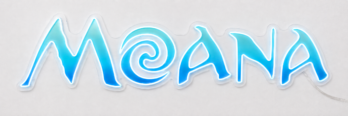 Moana Disney LED Neon Sign Kids Bedroom Playroom Nursery Wall Decor Disney Fan Gift
