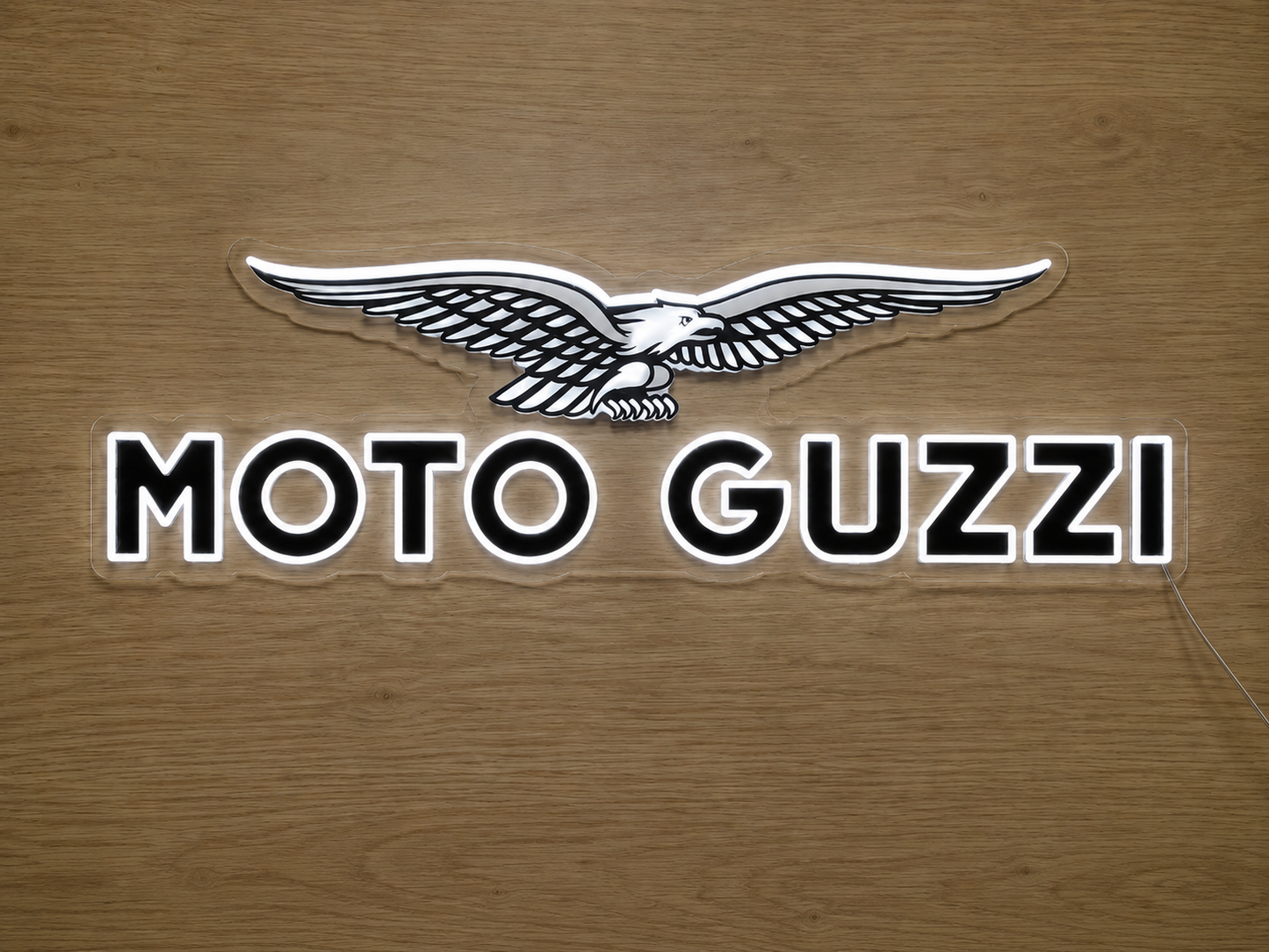 Moto Guzzi LED Neon Sign Garage Man Cave Italian Motorcycle Fan Wall Decor Gift