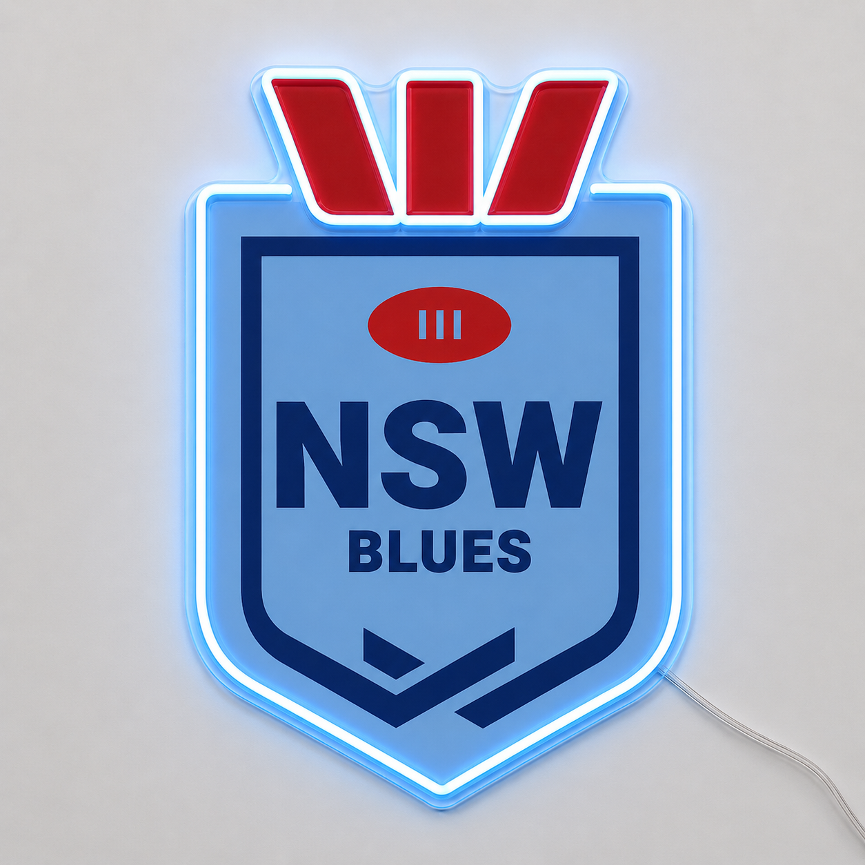 NSW Blues Shield LED Neon Sign State of Origin Rugby League Man Cave Wall Decor Blues Fan Gift