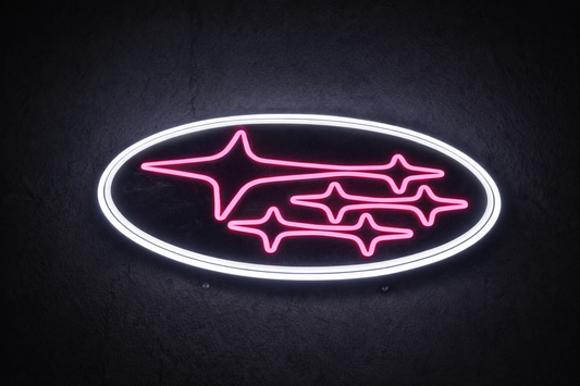 Subaru Logo Inspired LED Neon Sign pink