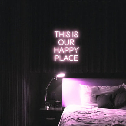 This is our happy place LED Neon Light Sign - Neon Lanes