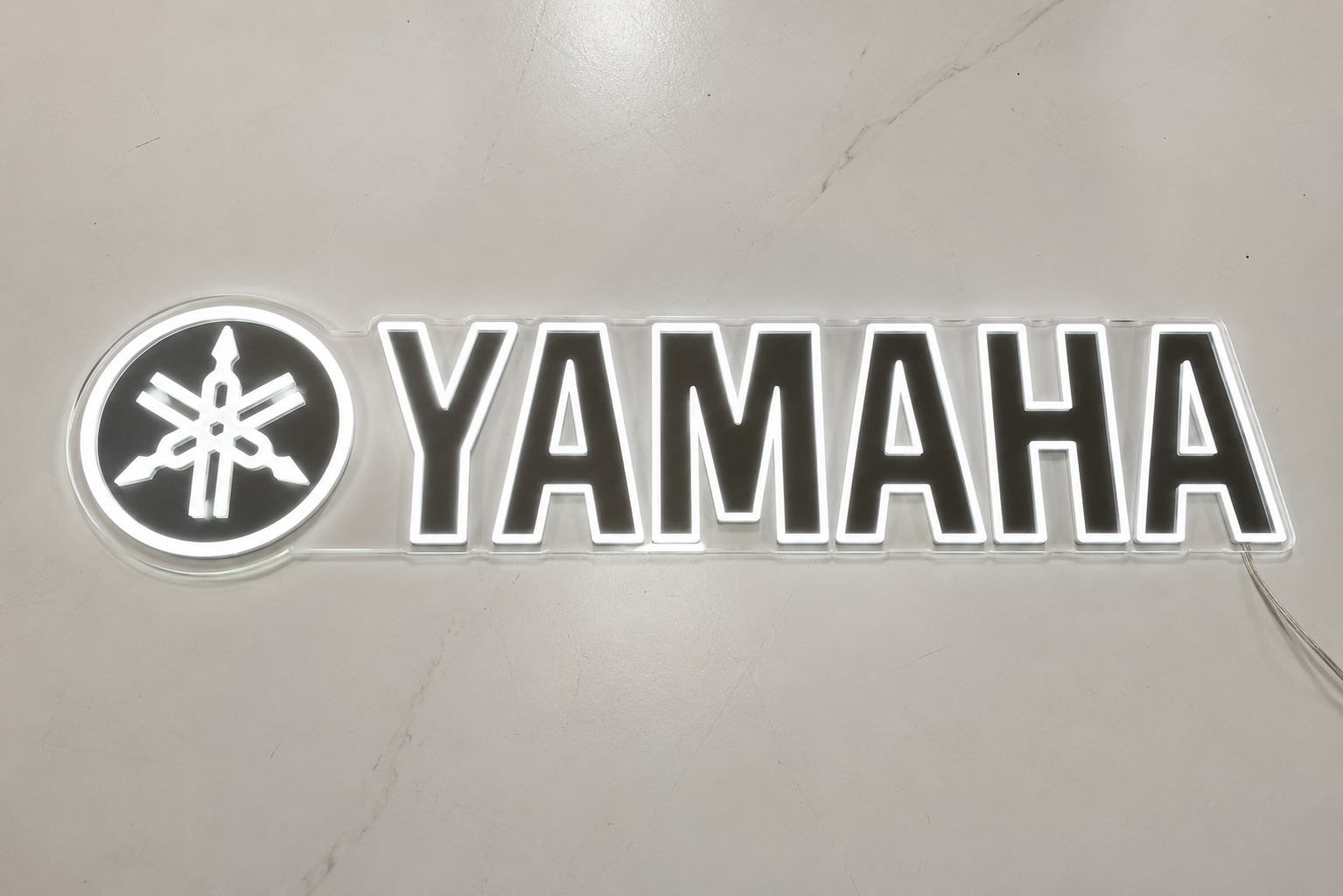 Yamaha Black LED Neon Sign Garage Man Cave Motorcycle Fan Wall Decor Gift
